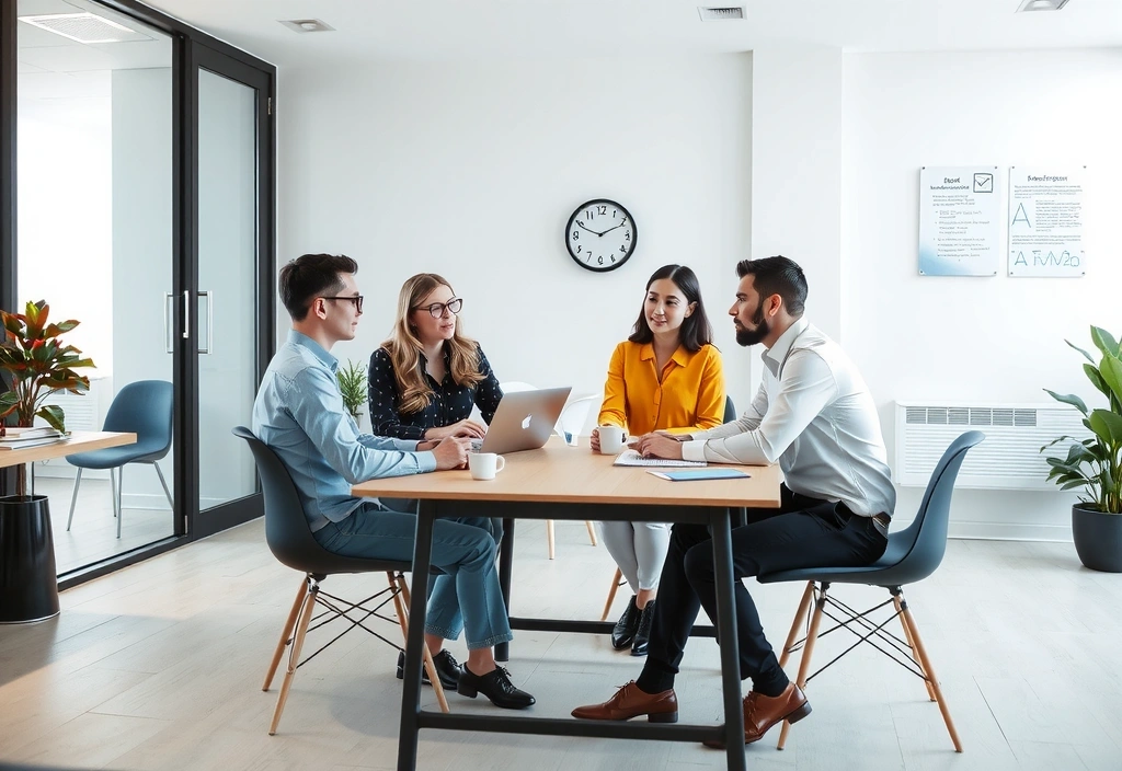 Professional marketing team consultation meeting